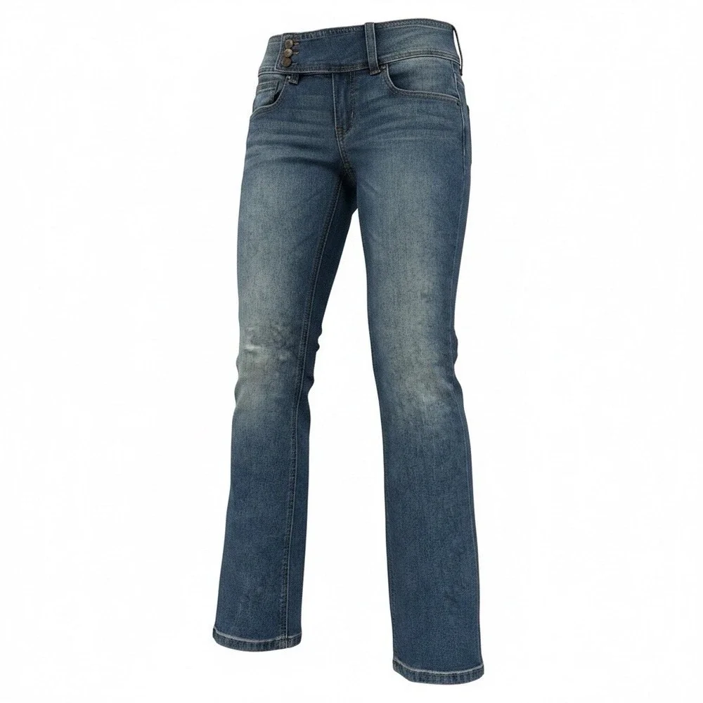 LEI Ashley Skinny Jeans Womens 17 Reg Blue Embroidered Pocket Low Rise Denim